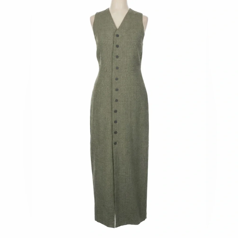 Vintage Ralph Lauren Collection 90s Pencil Dress Sheath Button Up Long Blazer 6 - Picture 5 of 16